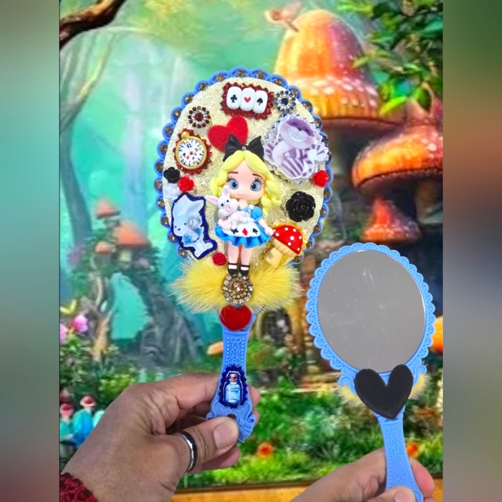 Blue Fantasy Character Hand Mirror for Kids
